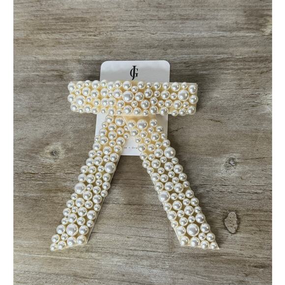 Cream Bow Barrette Hair Clip | Elegant and Stylish Hair Accessory for Women